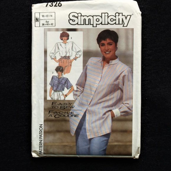 Vintage Simplicity #7326 Shirt Sewing Pattern 1985 Tunic Sz 10 12 14 UNCUT FF - Picture 2 of 4